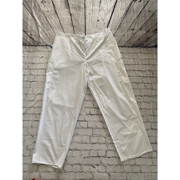 NWT Spectrum Workwear Pull On Cargo Pant‎ White 3XL Pockets Plus Sz Medical Wear - Picture 1 of 16